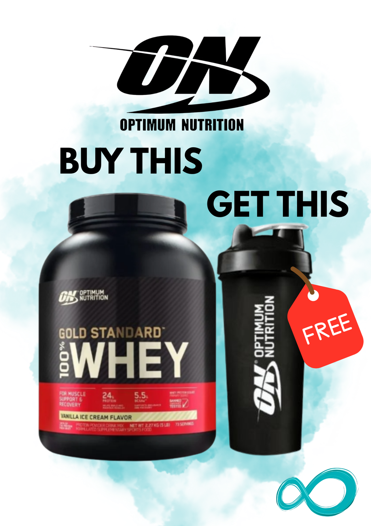 5lb Gold Standard Whey + FREE Shaker