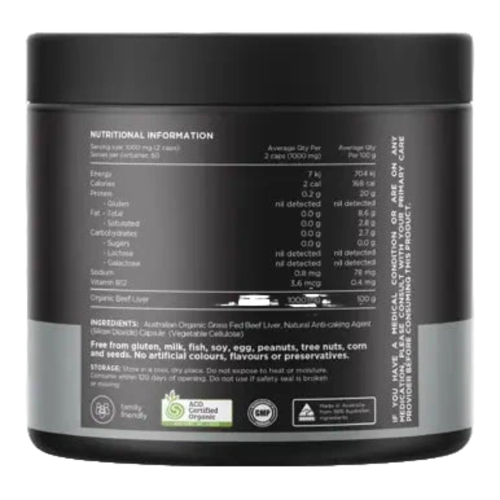Switch Nutrition Organic Beef Liver Capsules