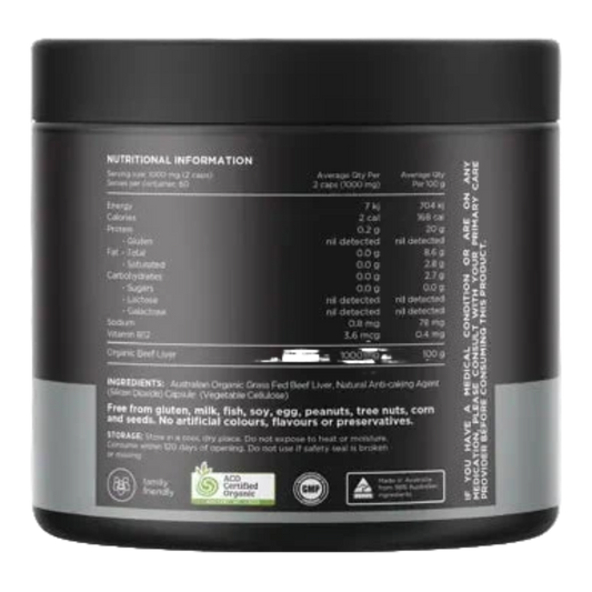 Switch Nutrition Organic Beef Liver Capsules