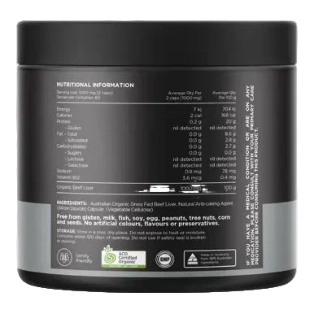 Switch Nutrition Organic Beef Liver Capsules